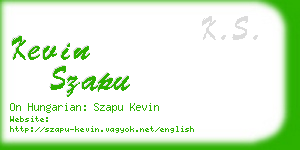 kevin szapu business card